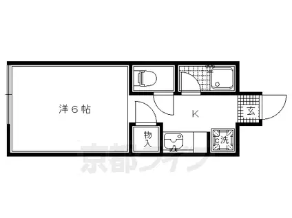叡山電鉄 二軒茶屋駅(京都) 徒歩15分 2階建 築34年(1K/1階)の間取り写真