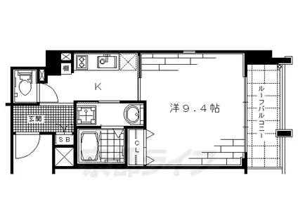 京都市烏丸線 今出川駅 徒歩10分 5階建 築19年(1K/3階)の間取り写真