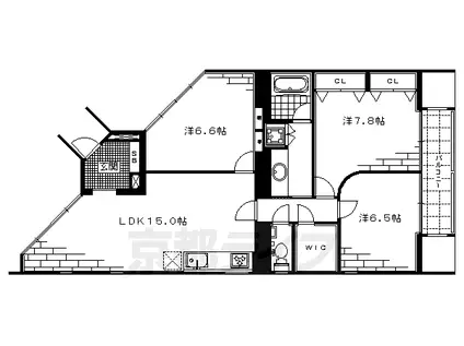 京都市烏丸線 丸太町駅(京都市営) 徒歩5分 10階建 築18年(3LDK/8階)の間取り写真