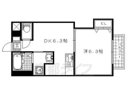 クリザンテーム山本(1DK/2階)の間取り写真