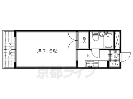 ホワイトパレス(1K/2階)の間取り写真
