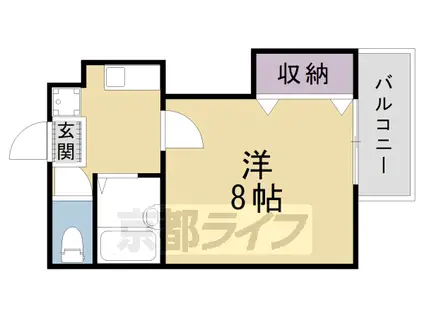 京都市烏丸線 今出川駅 徒歩5分 3階建 築21年(1K/1階)の間取り写真