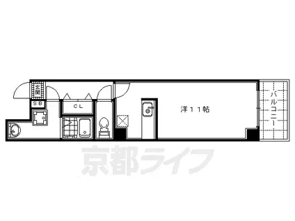 ダイキプレイス千本(ワンルーム/2階)の間取り写真