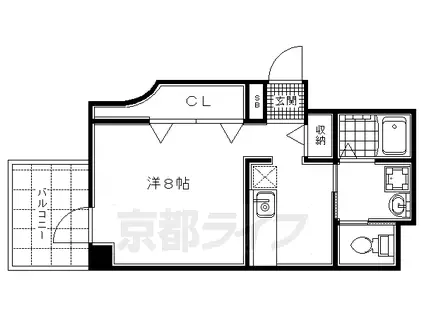 ダイキプレイス千本(1K/7階)の間取り写真