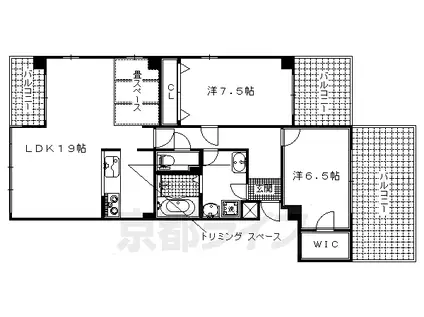 シュシュパルク鹿苑(2LDK/4階)の間取り写真