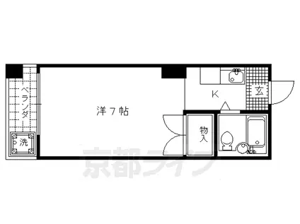 京都市烏丸線 鞍馬口駅 徒歩15分 3階建 築42年(1K/2階)の間取り写真