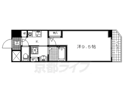 京都市烏丸線 今出川駅 徒歩15分 11階建 築19年(1K/10階)の間取り写真