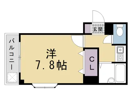 叡山電鉄 二軒茶屋駅(京都) 徒歩29分 3階建 築30年(1K/1階)の間取り写真