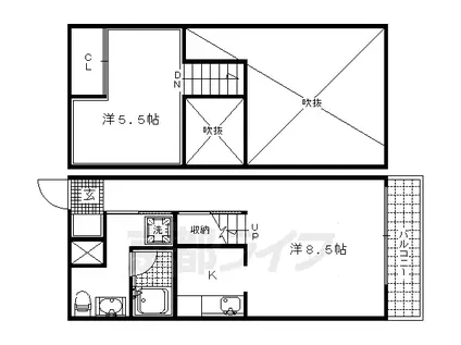 W DECO(2K/3階)の間取り写真