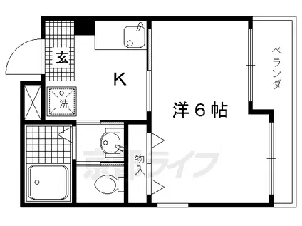 シティーハイツ西陣(1K/5階)の間取り写真
