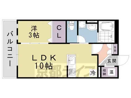 メゾン北山(1LDK/1階)の間取り写真
