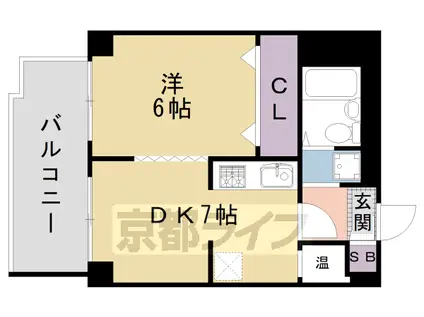 京都市烏丸線 今出川駅 徒歩14分 11階建 築45年(1DK/5階)の間取り写真