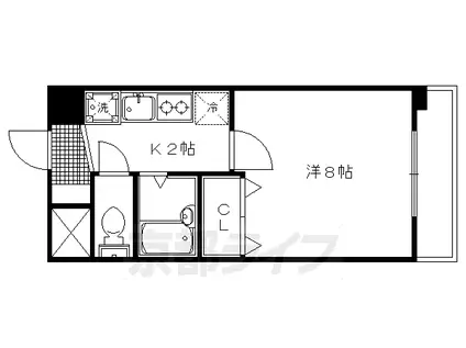 グリーンメイプル衣笠(1K/6階)の間取り写真