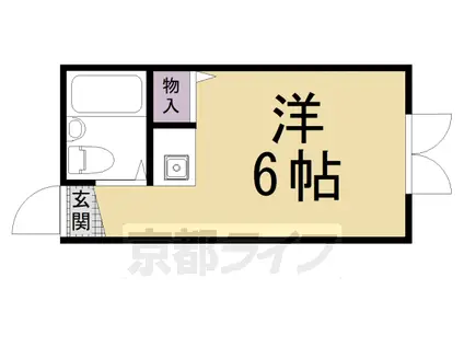 京福北野線 北野白梅町駅 徒歩10分 5階建 築38年(ワンルーム/5階)の間取り写真