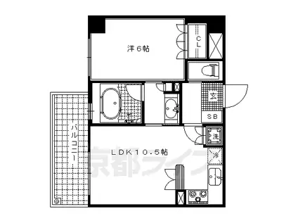 LEGAL京都御所東(1LDK/2階)の間取り写真