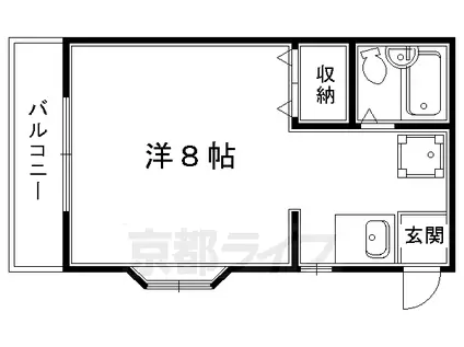 アストロプラザⅢ(1K/1階)の間取り写真