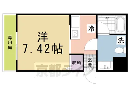 京都市烏丸線 鞍馬口駅 徒歩19分 4階建 築22年(1K/1階)の間取り写真