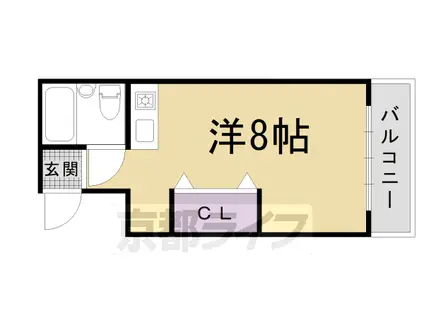 京阪電気鉄道鴨東線 出町柳駅 徒歩6分 4階建 築34年(ワンルーム/4階)の間取り写真