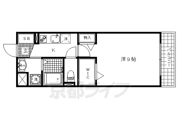 京都市烏丸線 北大路駅 徒歩20分 3階建 築18年(1K/3階)の間取り写真