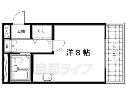 烏丸御池エスメラルダ(ワンルーム/7階)の間取り写真