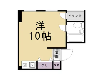 京都市烏丸線 四条駅(京都市営) 徒歩5分 4階建 築40年(ワンルーム/3階)の間取り写真