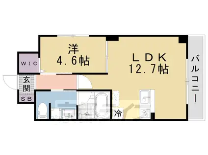 京阪電気鉄道京津線 御陵駅 徒歩9分 7階建 築8年(1LDK/2階)の間取り写真