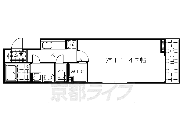 京都市東西線 東野駅(京都) 徒歩23分 3階建 築9年(1K/3階)の間取り写真
