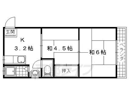 大宅ハイツ(2K/2階)の間取り写真