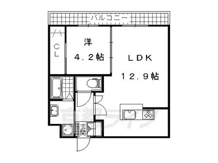 京都市東西線 東野駅(京都) 徒歩13分 3階建 築8年(1LDK/1階)の間取り写真