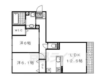 京都市東西線 東野駅(京都) 徒歩23分 3階建 築7年(2LDK/3階)の間取り写真