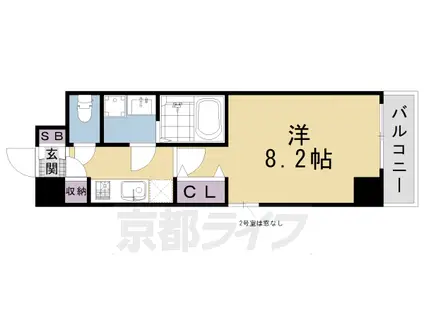 東海道本線 京都駅 徒歩10分 7階建 築7年(1K/2階)の間取り写真