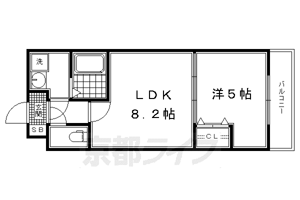 東海道本線 桂川駅(京都) 徒歩28分 3階建 築7年(1LDK/2階)の間取り写真