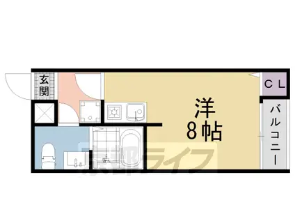 近鉄京都線 東寺駅 徒歩10分 4階建 築10年(1K/2階)の間取り写真