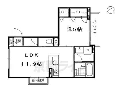 京阪電気鉄道京阪線 清水五条駅 徒歩10分 3階建 築6年(1LDK/2階)の間取り写真