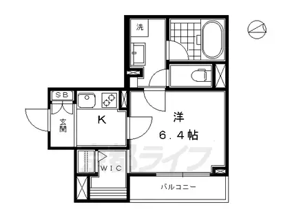 京阪電気鉄道京阪線 清水五条駅 徒歩10分 3階建 築6年(1K/1階)の間取り写真