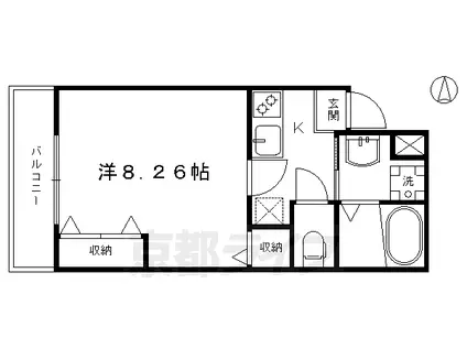 いろは梅小路(1K/2階)の間取り写真