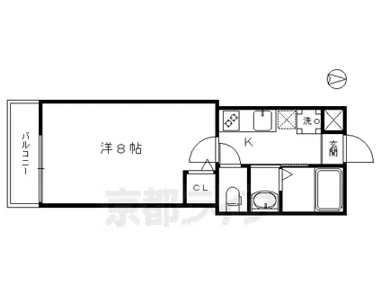 東海道本線 京都駅 徒歩12分 3階建 築12年(1K/2階)の間取り写真