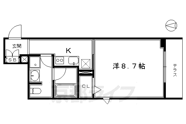 京阪電気鉄道京阪線 清水五条駅 徒歩11分 3階建 築8年(1K/1階)の間取り写真