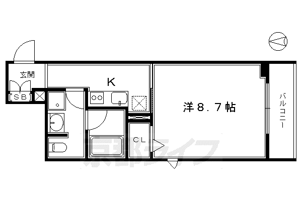 京阪電気鉄道京阪線 清水五条駅 徒歩11分 3階建 築8年(1K/2階)の間取り写真