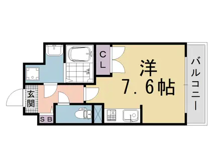 京都市烏丸線 五条駅(京都市営) 徒歩1分 15階建 築19年(1K/10階)の間取り写真
