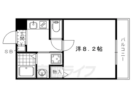 京都市烏丸線 今出川駅 徒歩12分 4階建 築8年(1K/3階)の間取り写真