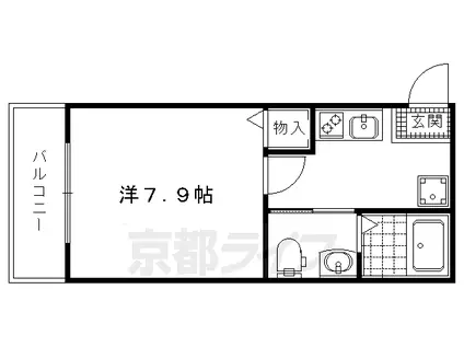 京都市烏丸線 今出川駅 徒歩12分 4階建 築8年(1K/4階)の間取り写真