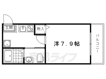 京都市烏丸線 今出川駅 徒歩12分 4階建 築8年(1K/4階)の間取り写真