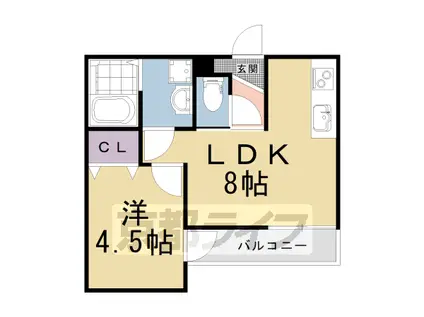 京都市烏丸線 今出川駅 徒歩8分 3階建 築5年(1LDK/1階)の間取り写真