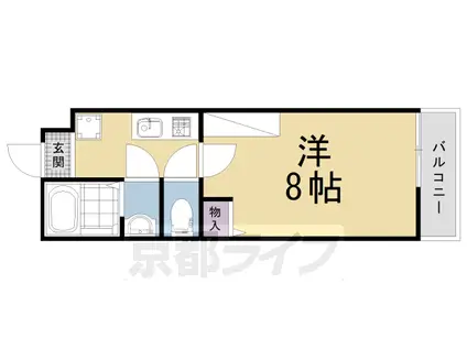山陰本線 二条駅 徒歩15分 4階建 築4年(1K/2階)の間取り写真