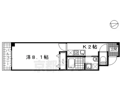 ドミール・ときめき坂(1K/1階)の間取り写真