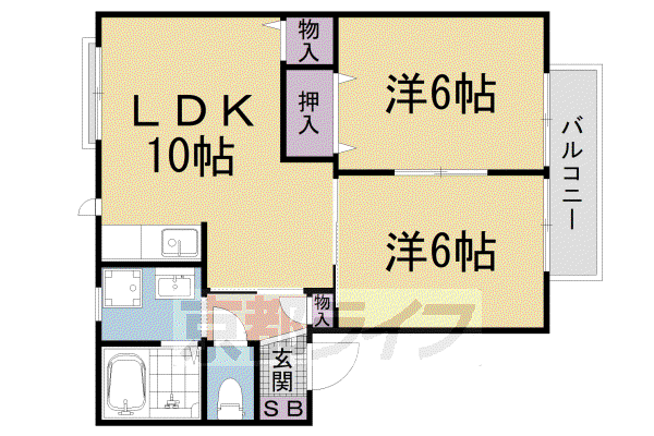スリーパブリック(2LDK/2階)の間取り写真