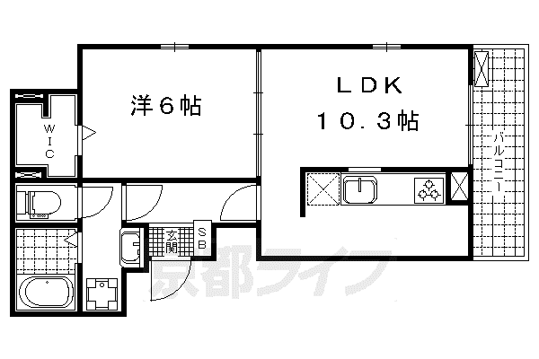 ジェルメ(1LDK/3階)の間取り写真