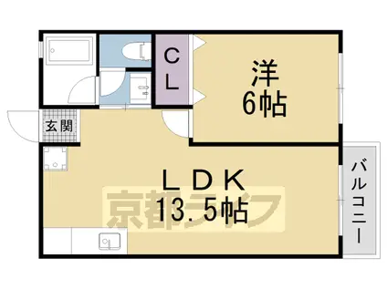 シャトル石山(1LDK/2階)の間取り写真