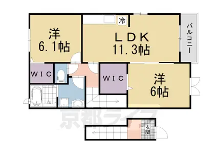 カーサKEI Ⅲ(2LDK/2階)の間取り写真